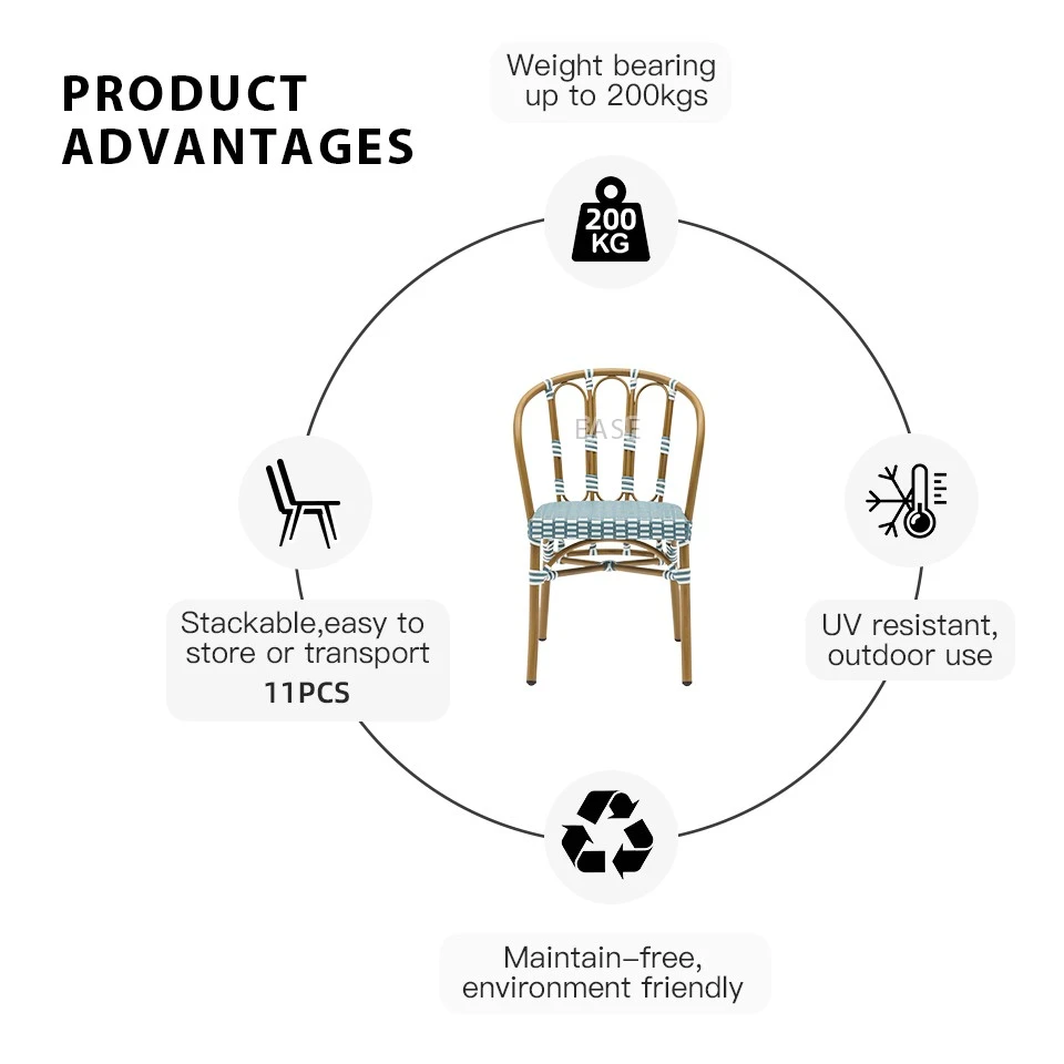 Aluminum French Stackable Rattan Chairs price