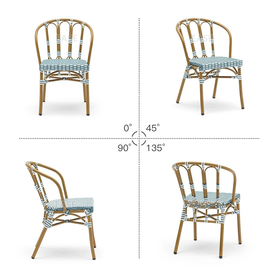 Aluminum French Stackable Rattan Chairs high quality
